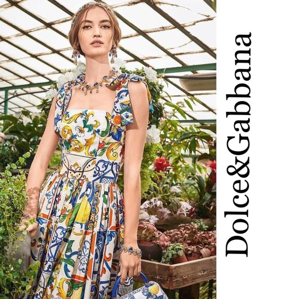 Faux Dolce & Gabbana Sicilian tile dress